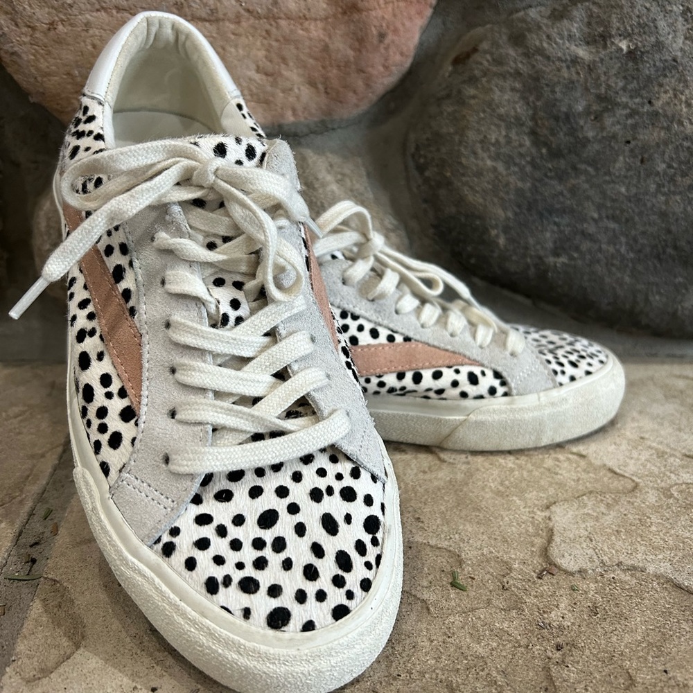 MADEWELL Sidewalk Low Dyed Fur Calf Hair Leather Sneakers Women Size 7.5